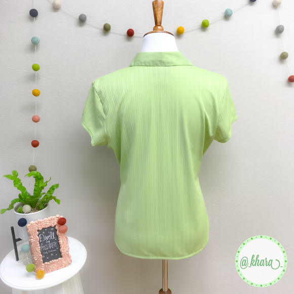 Style & Co. Avocado/Lime Striped Cap Sleeve - Picture 2 of 8